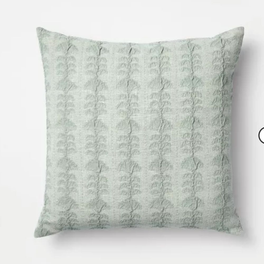 Woven Block Print Square Throw Pillow Light Green - Threshold™ designed with Stu - Picture 1 of 7